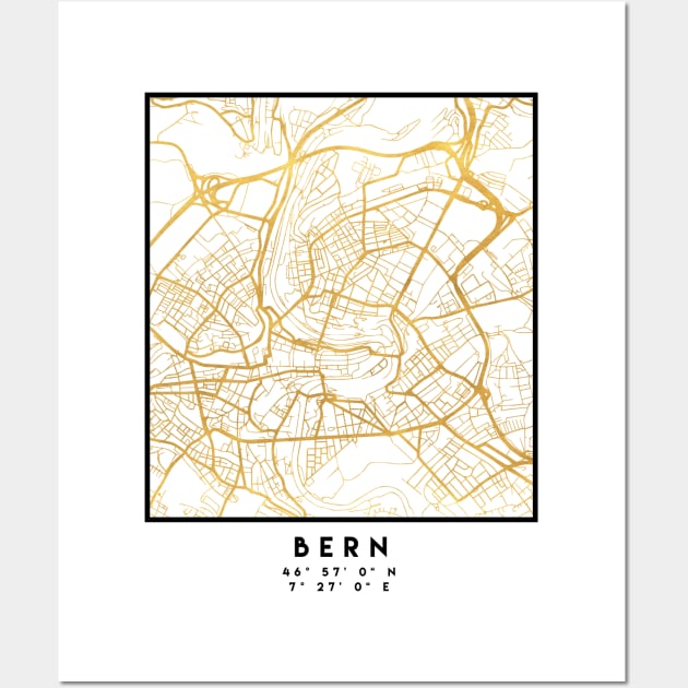 BERN SWITZERLAND CITY STREET MAP ART Wall Art by deificusArt